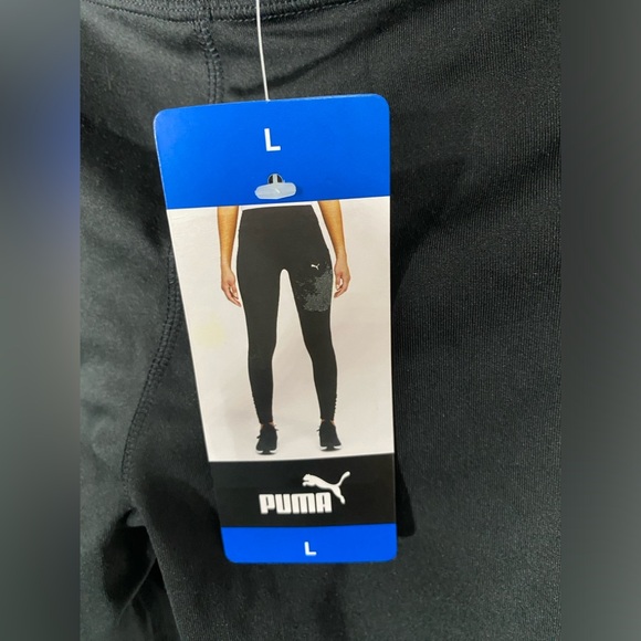 Puma Womens Ruched Fusion Pocket Tight Size Large Black - Picture 7 of 11